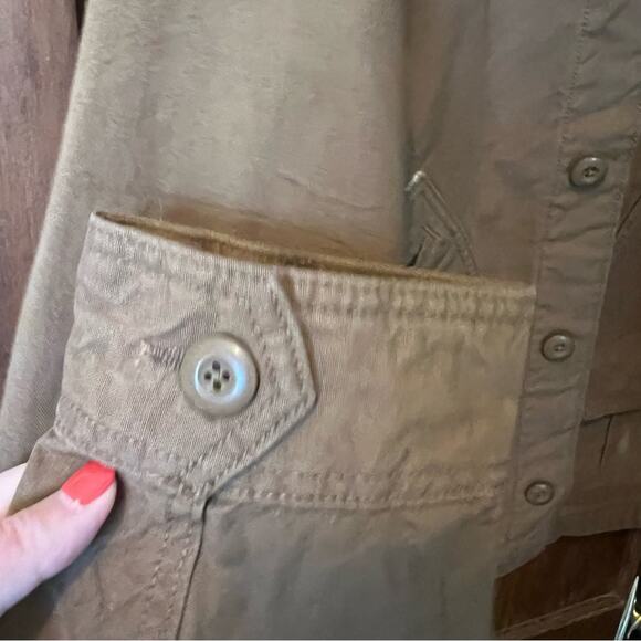 NWT American Eagle Jacket Brown Canvas Button Jacket Medium Duck Barn Worker‎ - Picture 5 of 10